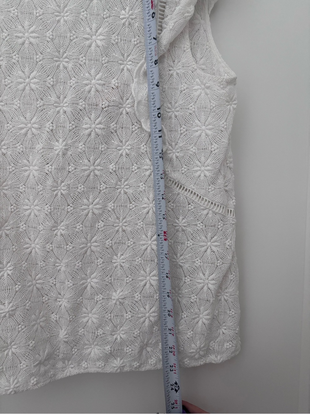 Sezane White Floral Eyelet Flutter-Sleeve Blouse - Picture 7 of 7